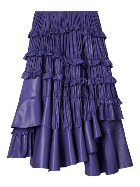 Tory Burch Liquid jersey ruffle pleated midi skirt - Blue - zdjęcie produktu nr 1