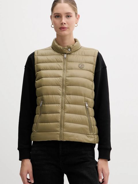 Tommy Hilfiger bezrękawnik puchowy kolor zielony przejściowy WW0WW45499 - zdjęcie produktu nr 1