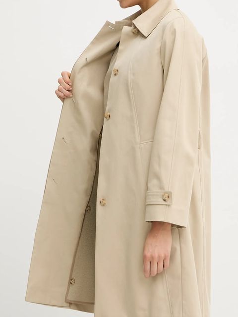 BOSS płaszcz damski kolor beżowy przejściowy 50543189