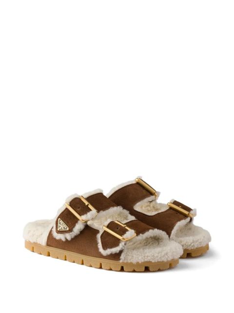 Prada shearling slides - Brown - zdjęcie produktu nr 2