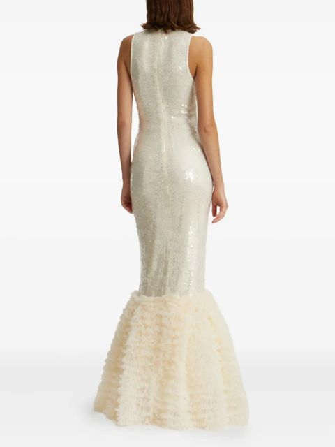 ROTATE BIRGER CHRISTENSEN sequin-embellished ruffled gown - Neutrals