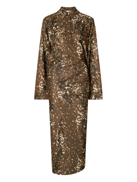 Tory Burch abstract print long sleeves dress - Brown - zdjęcie produktu nr 1