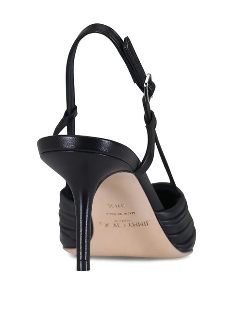 Jimmy Choo Afia ruched slingback pumps - Black