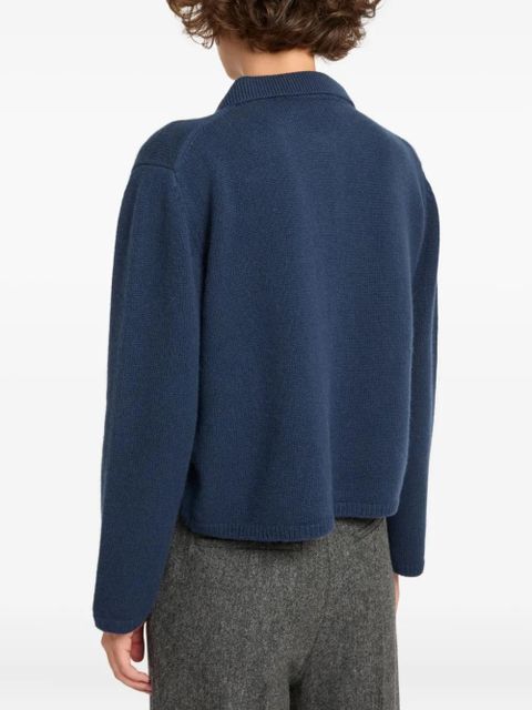 Yves Salomon shirt collar sweater - Blue