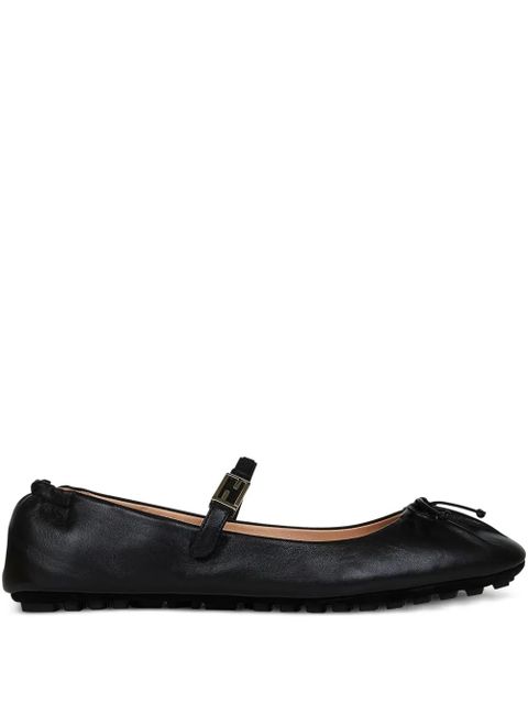 FENDI FF-logo buckle bow-detail ballet flats - Black - zdjęcie produktu nr 1