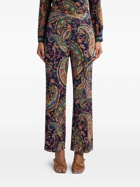 ETRO floral-paisley bootcut trousers - Blue - zdjęcie produktu nr 2