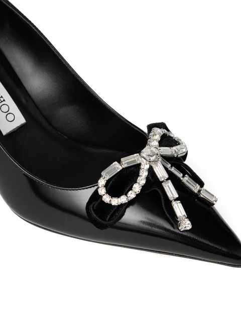 Jimmy Choo 70mm Auria crystal-bow pumps - Black