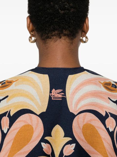 ETRO floral-print cape - Orange