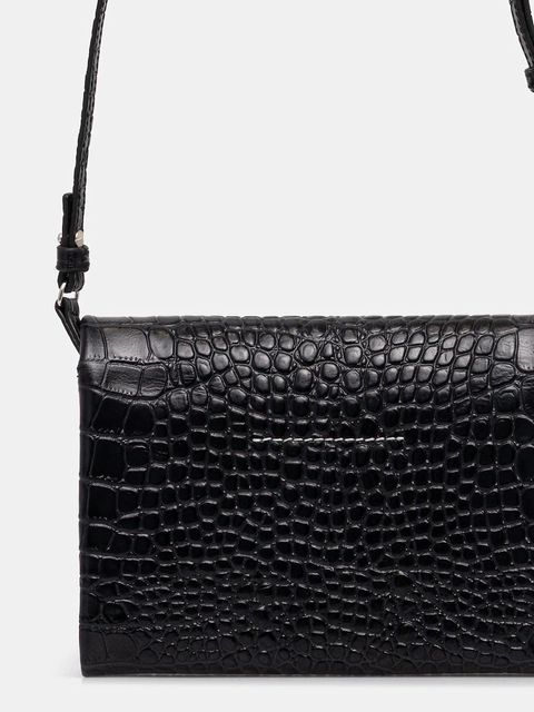 MM6 Maison Margiela torebka skórzana kolor czarny SA6WF0001.P8650.T8013