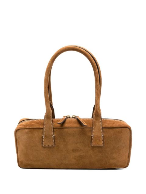 STAUD The Dude suede zip-top tote bag - Brown - zdjęcie produktu nr 1