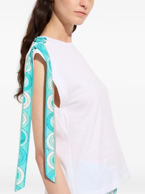 PUCCI lace-up cotton T-shirt - White