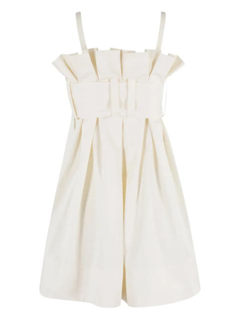 JW Anderson belted pleated mini dress - Neutrals