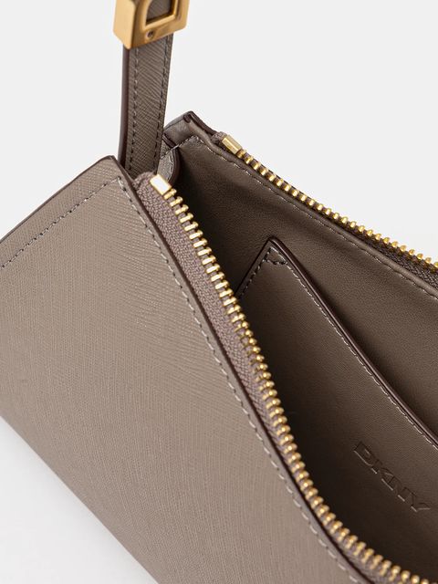 Dkny torebka skórzana kolor beżowy R433YG57