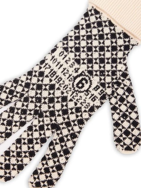 MM6 Maison Margiela intarsia-knit gloves - White