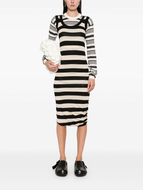 Marni stripes cotton midi dress - White - zdjęcie produktu nr 2