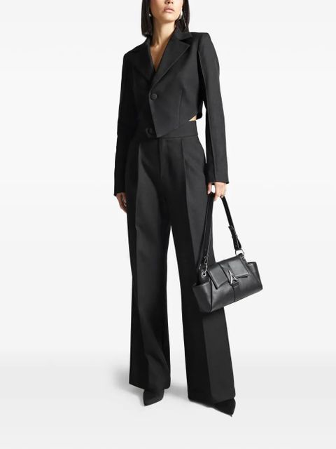 Manière De Voir Dina - Asymmetric Tailored Cropped Blazer - Black