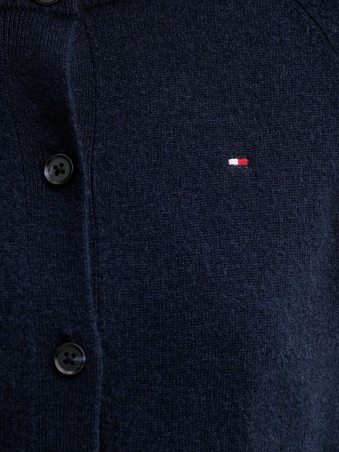 Tommy Hilfiger kardigan wełniany damski kolor granatowy lekki WW0WW47469