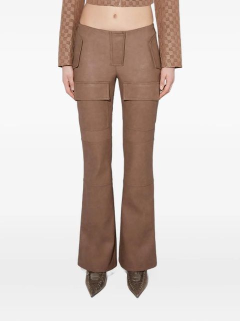 MISBHV faux-leather bootcut moto trousers - Brown