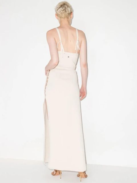 Rabanne cut out-detail maxi dress - Neutrals