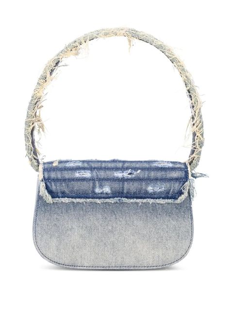 Diesel 1DR crystal-embellished denim shoulder bag - Blue