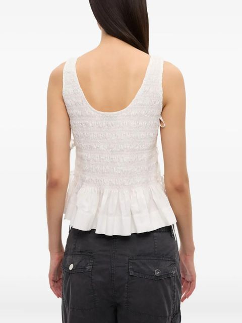 GANNI chambray seersucker top - White - zdjęcie produktu nr 2