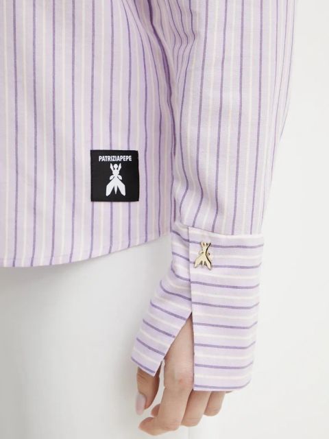 Patrizia Pepe koszula bawełniana damska kolor różowy regular z kołnierzykiem klasycznym 2C1636 A569