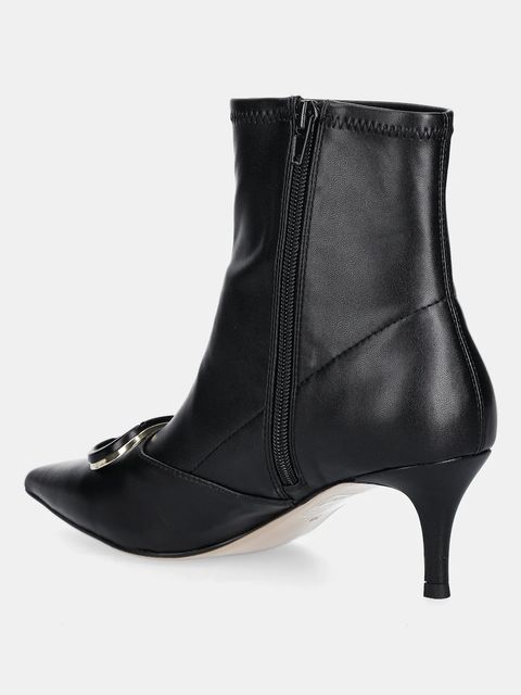 Twinset botki skórzane damskie kolor czarny na szpilce 252TCP034 - zdjęcie produktu nr 2