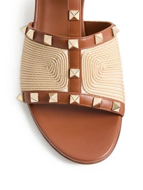 Valentino Garavani rockstud-embellished sandals - Brown