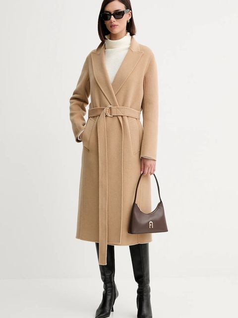 Marella płaszcz z wełną kolor beżowy 2523016011200 - zdjęcie produktu nr 2