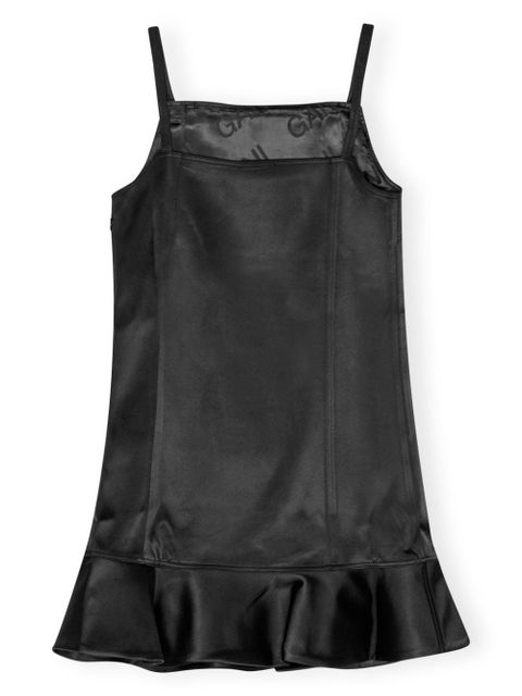 GANNI duchesse-satin mini dress - Black