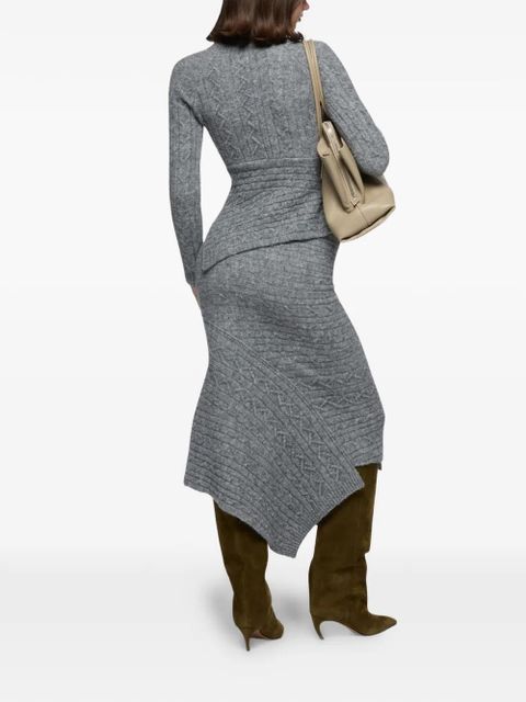 The Attico cable-knit midi skirt - Grey