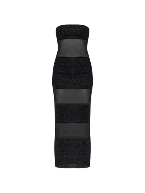 Oséree sheer-panel strapless maxi dress - Black - zdjęcie produktu nr 1