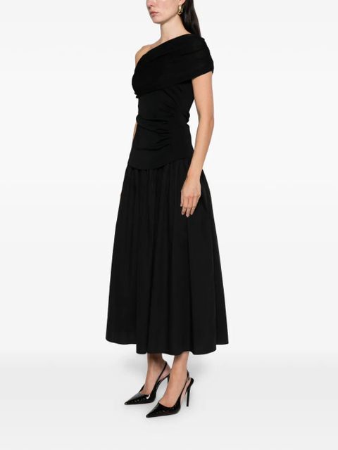 Self-Portrait draped midi dress - Black