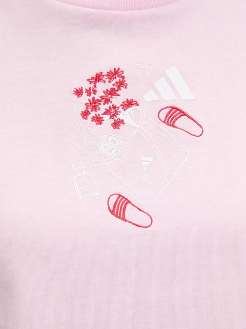 adidas t-shirt bawełniany W MINI damski kolor różowy JV6088