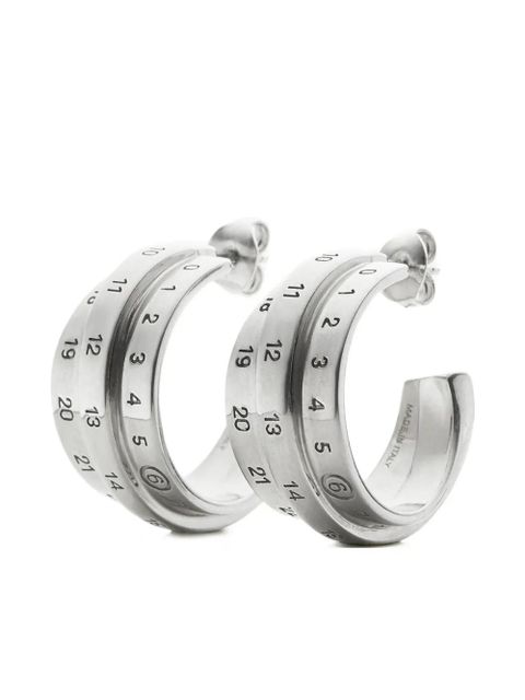 MM6 Maison Margiela Triple Number hoop earrings - Silver - zdjęcie produktu nr 1