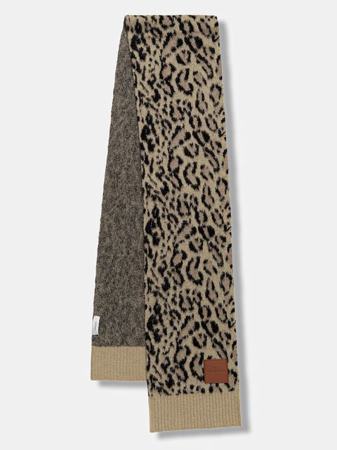 Coach szalik z dodatkiem wełny damski kolor brązowy wzorzysty 29CCM91 - zdjęcie produktu nr 1