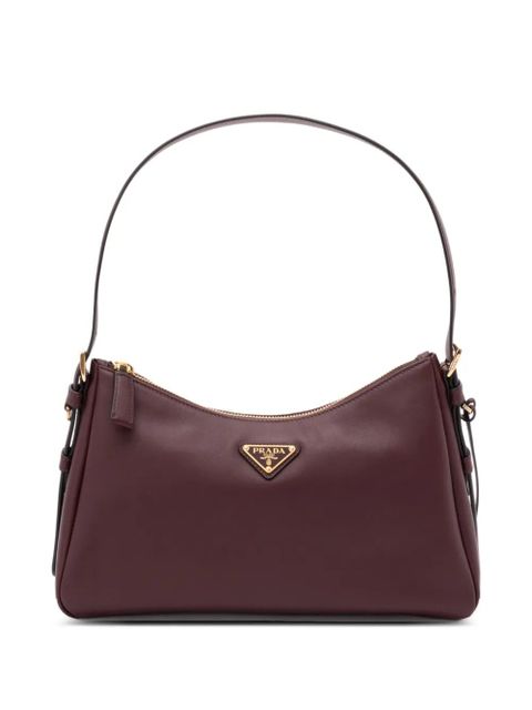 Prada enamel triangle logo tote bag - Red - zdjęcie produktu nr 1