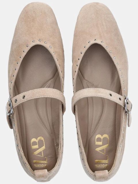 Answear.LAB baleriny zamszowe kolor beżowy