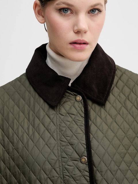 Barbour poncho OAKHAM kolor zielony przejściowa oversize LQU1857