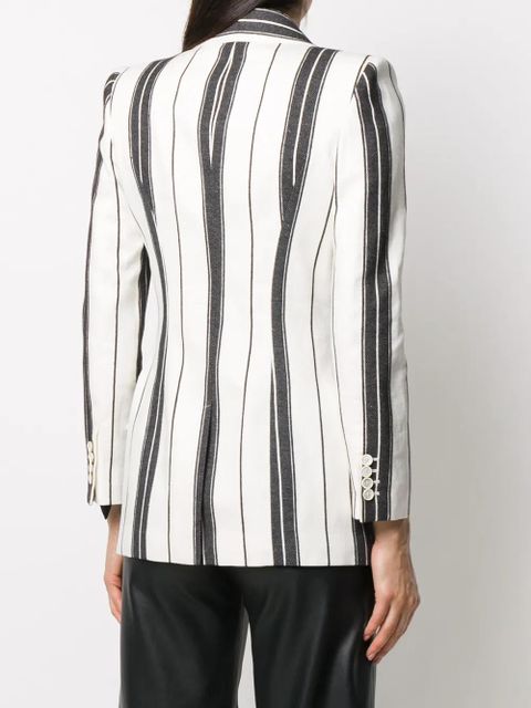 Alexander McQueen striped single-breasted blazer - White