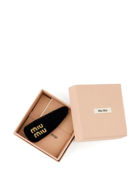 Miu Miu lettering hair clip - Black