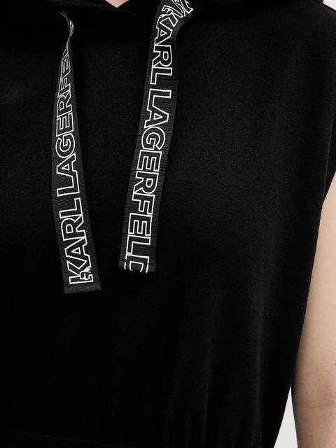 Karl Lagerfeld Jeans sukienka bawełniana kolor czarny mini dopasowana A2W13033