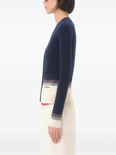 Valentino Garavani stripe-detail cardigan - Blue