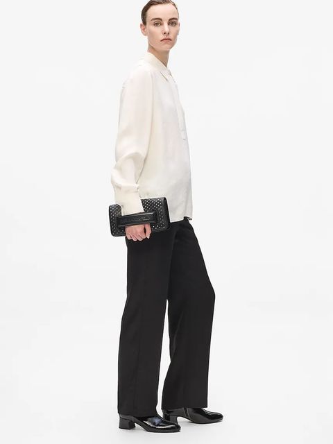 Karl Lagerfeld torebka skórzana kolor czarny A4W30083