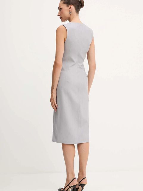 Patrizia Pepe sukienka kolor szary midi dopasowana 2A3001 A498