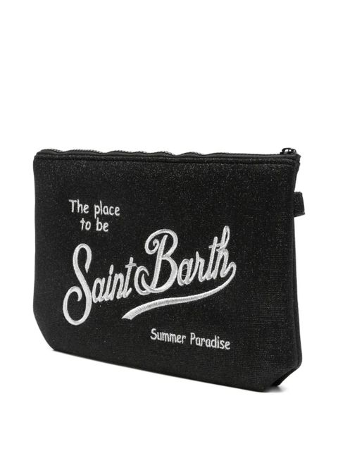 MC2 Saint Barth Aline logo-embroidered clutch bag - Black