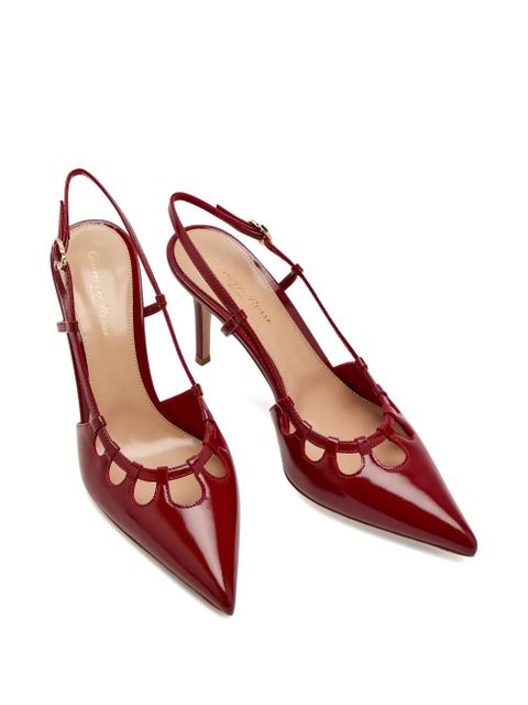 Gianvito Rossi cut-out patent slingback 85mm - Red - zdjęcie produktu nr 2