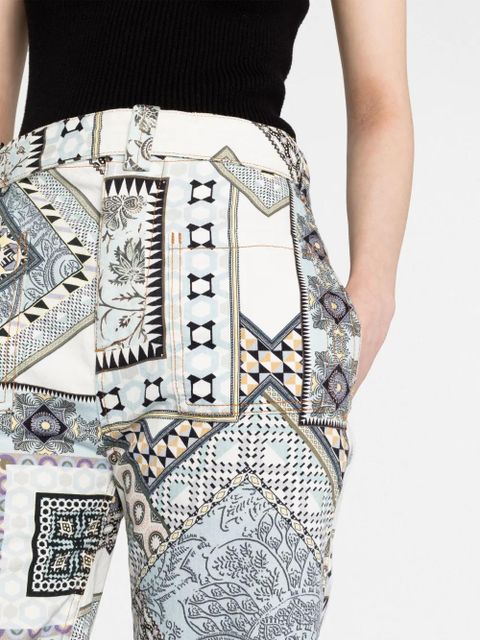 ETRO patchwork-print straight-leg trousers - White - zdjęcie produktu nr 1