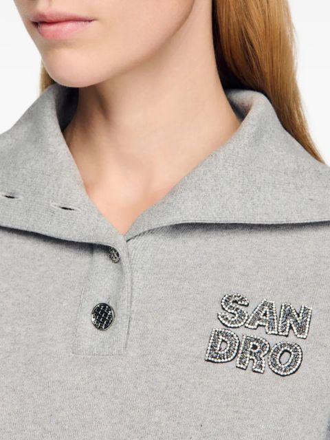 SANDRO logo-plaque sweatshirt - Grey