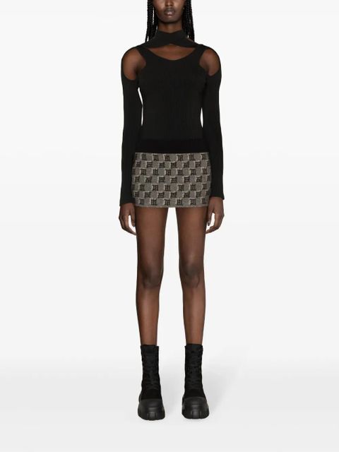 MISBHV monogram intarsia-knit miniskirt - Grey - zdjęcie produktu nr 2